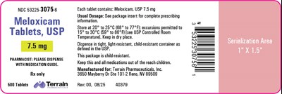 500 (Meloxicam Tablets 7.5 mg 500 Count Label (1))